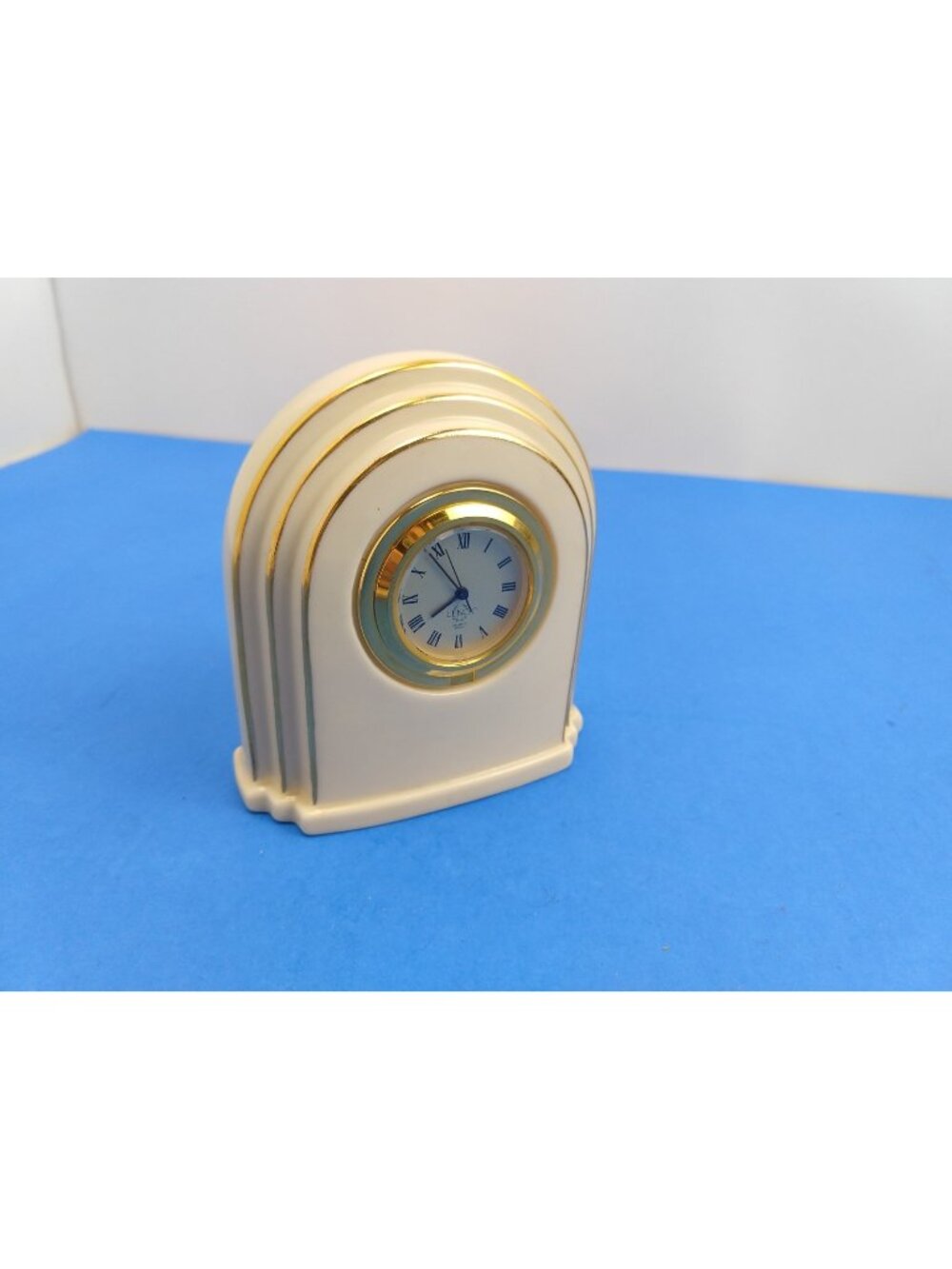 Lenox USA Porcelain Eternal Pattern Desk Clock Art Deco